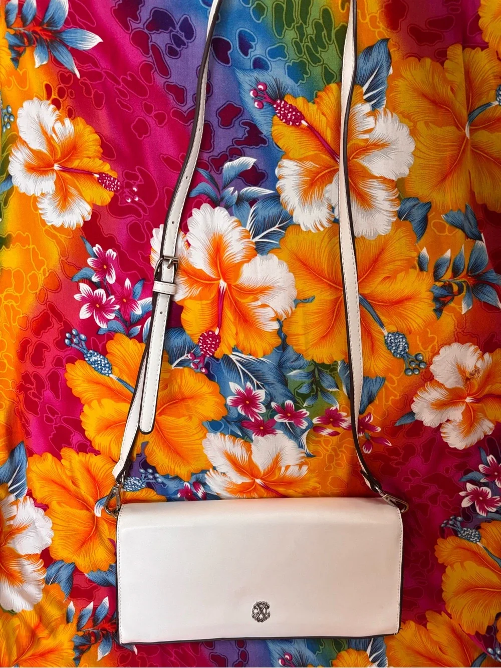 Classic White Faux Leather Crossbody Bag - Women's Shoulder Purse